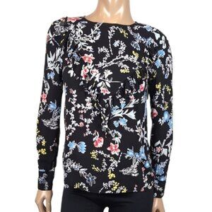 3/$20 Philosophy Long Sleeve Floral Top Ruffle Trim Flowy Blouse Button Cuffs